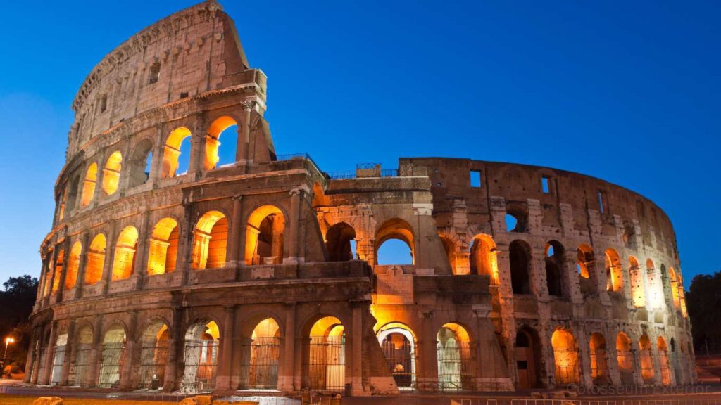 Exterior view of the Colosseum in Rome Italy 2025