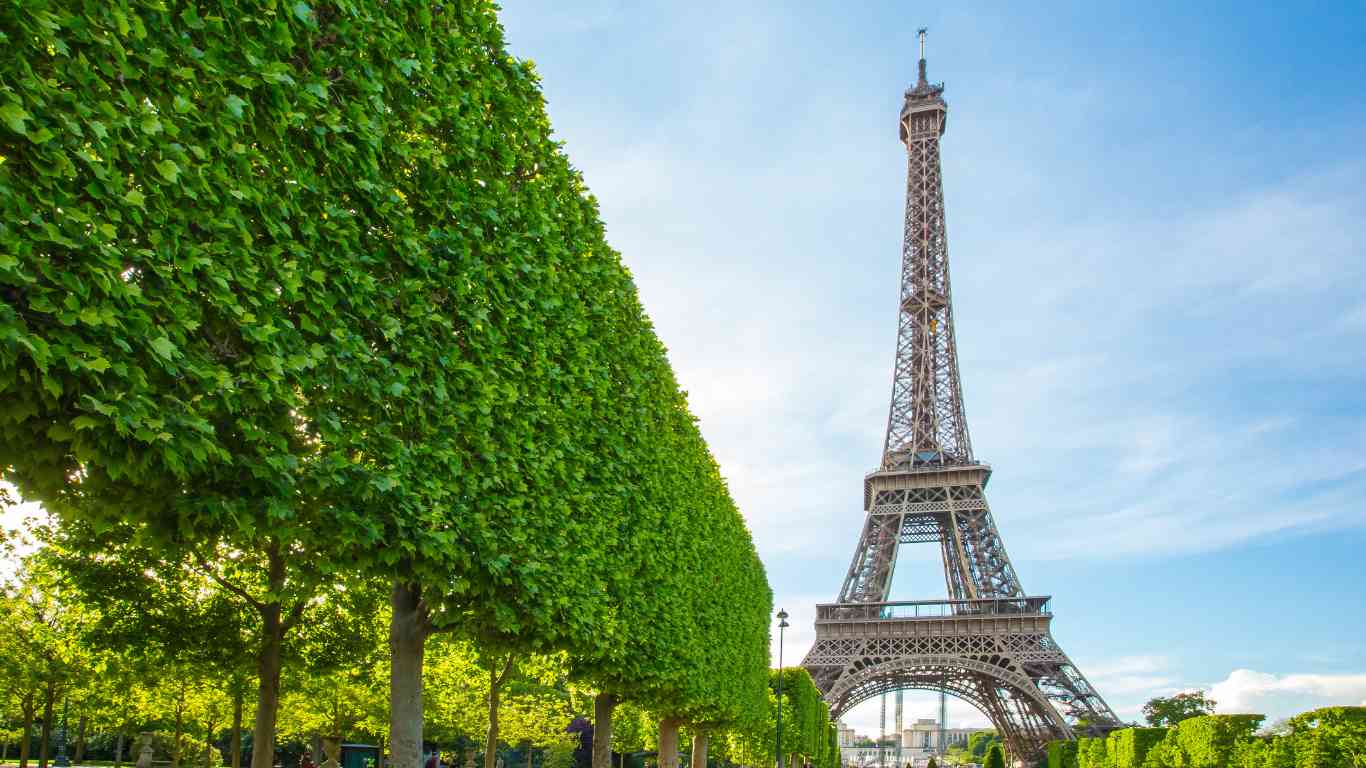 Eiffel Tower Paris morning view